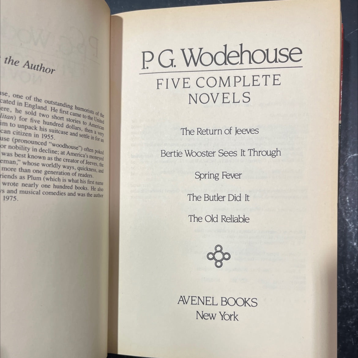 five complete novels book, by P. G. Wodehouse, 1983 Hardcover image 2