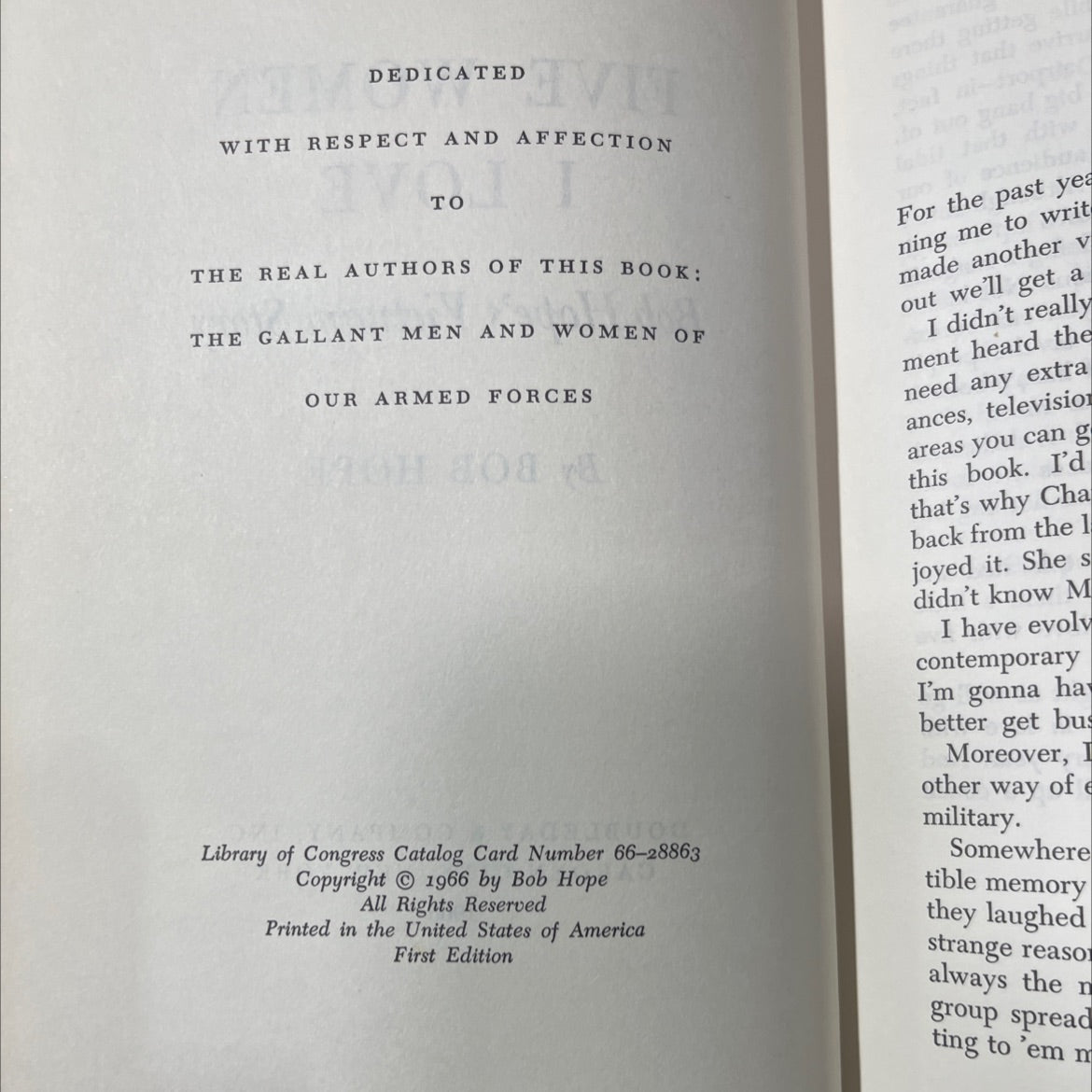 five women i love bob hope's vietnam story book, by bob hope, 1966 Hardcover image 3