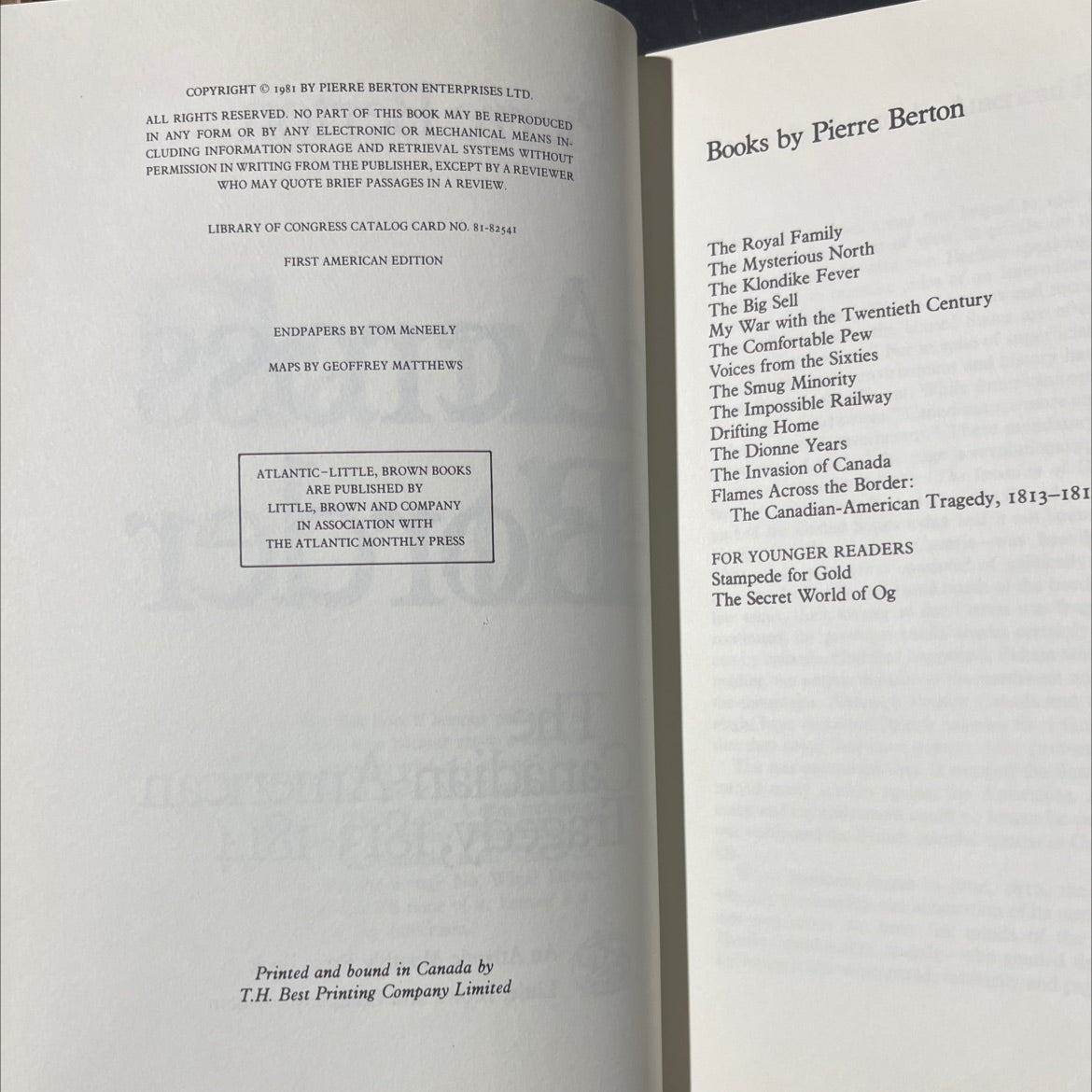 flames across the border: the canadian-american tragedy, 1813-1814 book, by pierre berton, 1981 Hardcover image 3