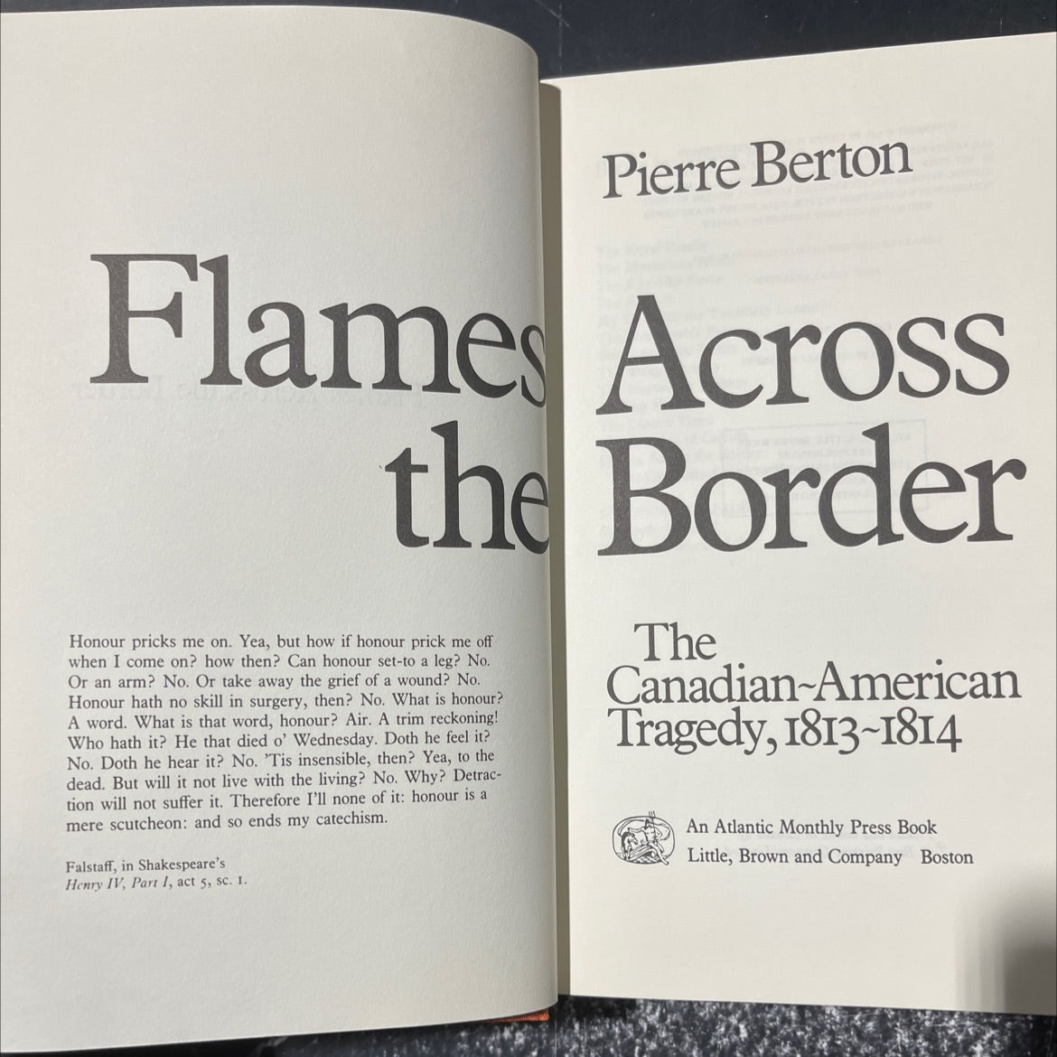 flames across the border: the canadian-american tragedy, 1813-1814 book, by pierre berton, 1981 Hardcover image 2
