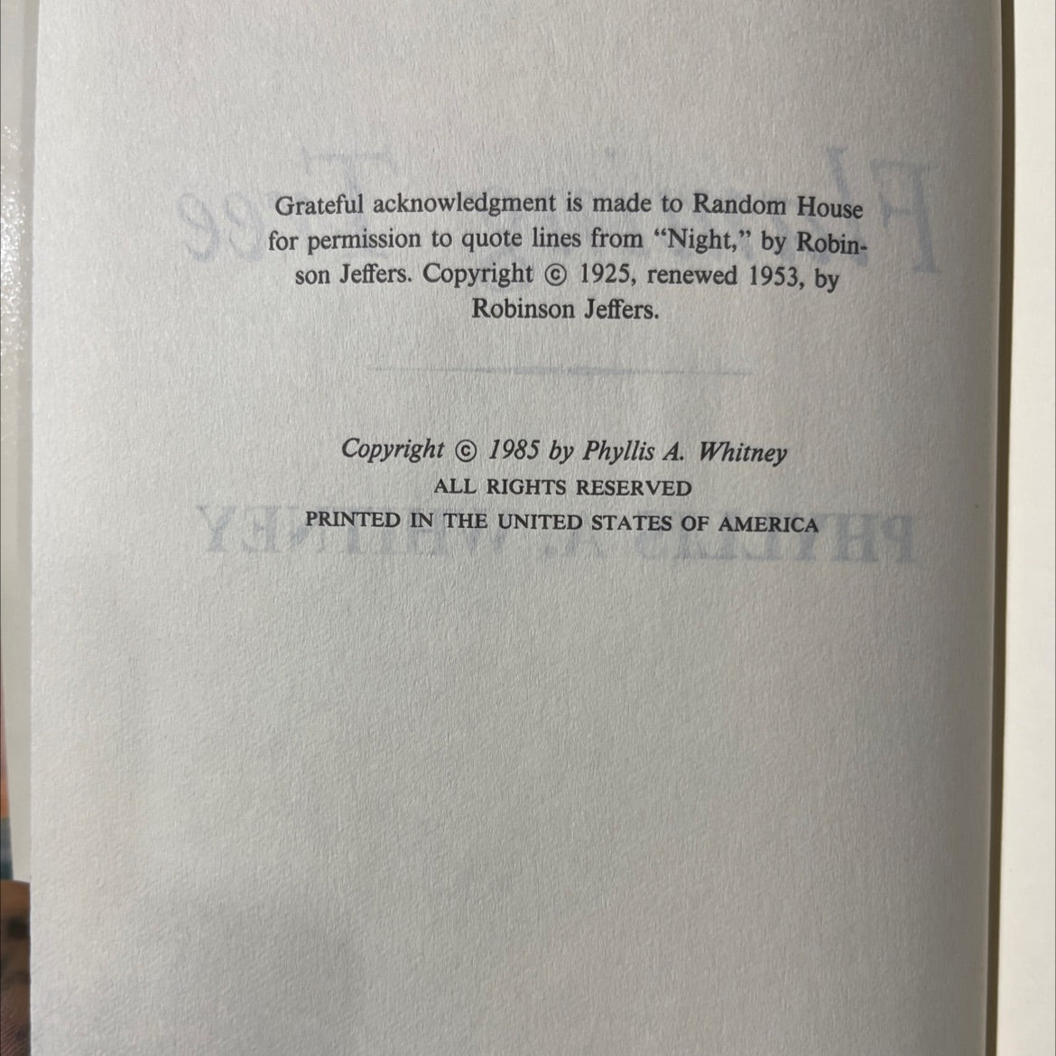 flaming tree book, by phyllis a. whitney, 1985 Hardcover image 3