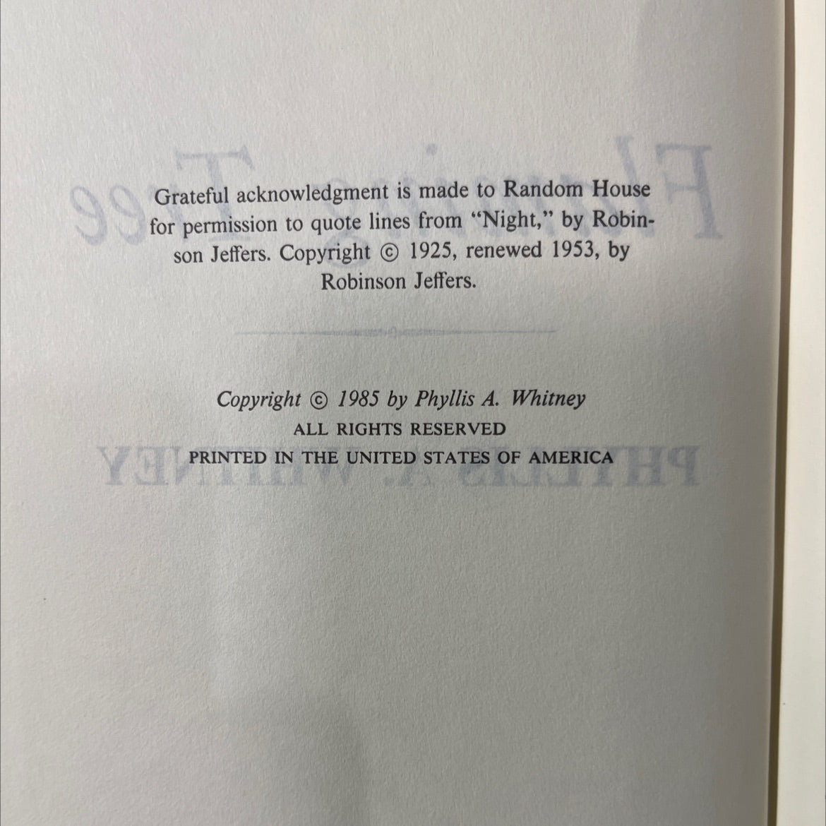 flaming tree book, by phyllis a. whitney, 1985 Hardcover image 3