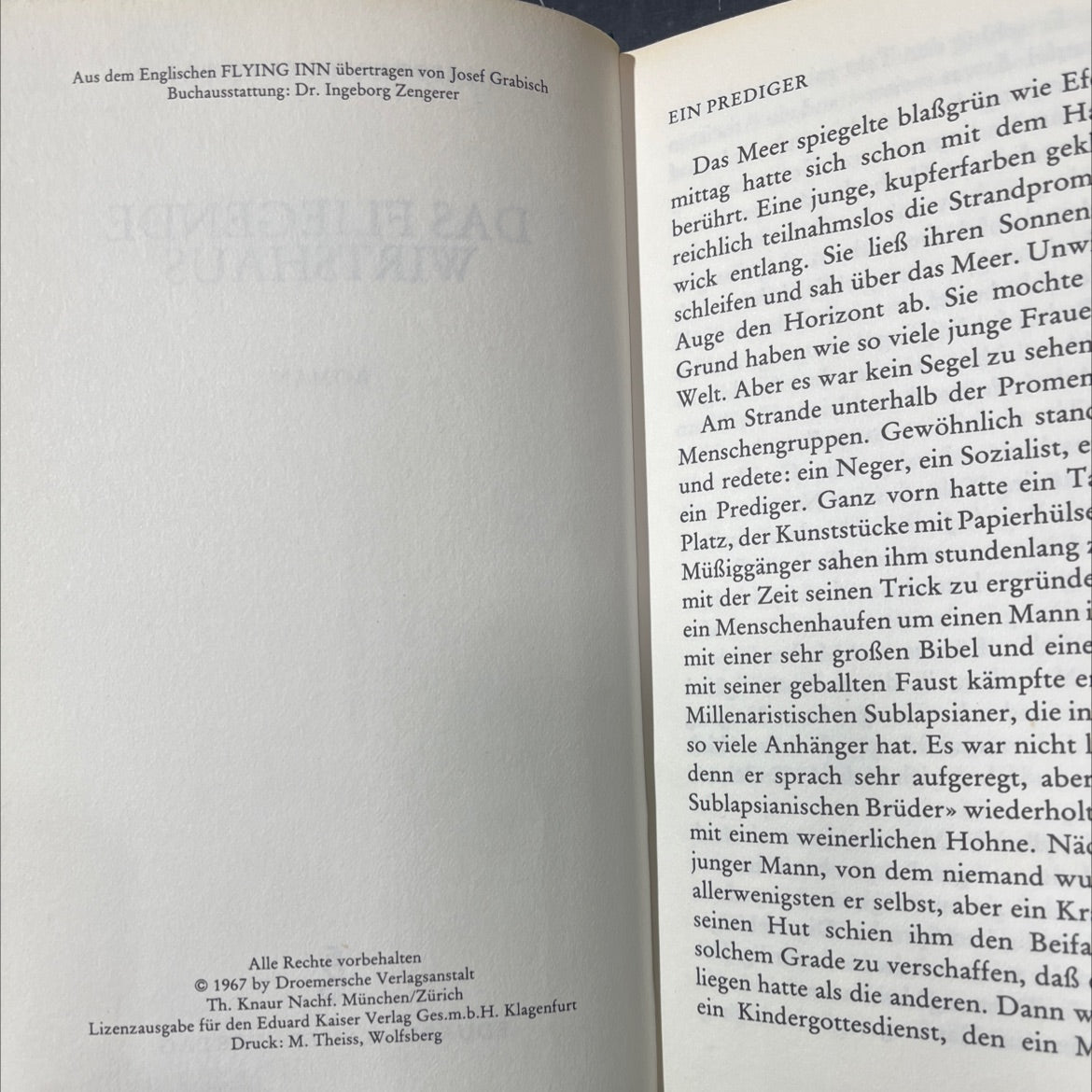 flying inn book, by gilbert keith chesterton, 1967 Hardcover image 3