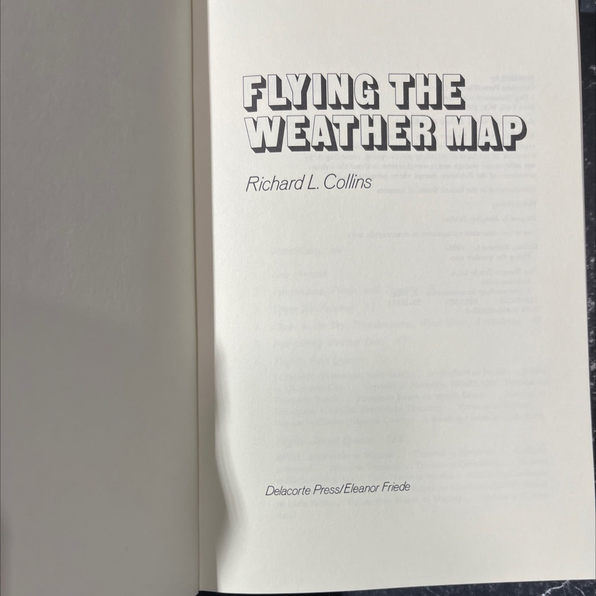flying the weather map book, by Richard L. Collins, 1979 Hardcover image 2