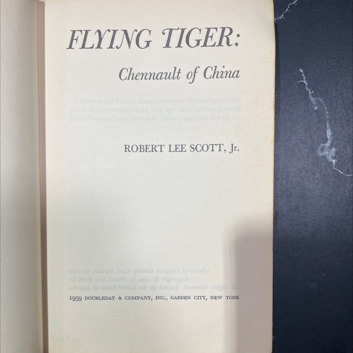 flying tiger: chennault of china book, by robert lee scott, jr., 1959 Hardcover image 2