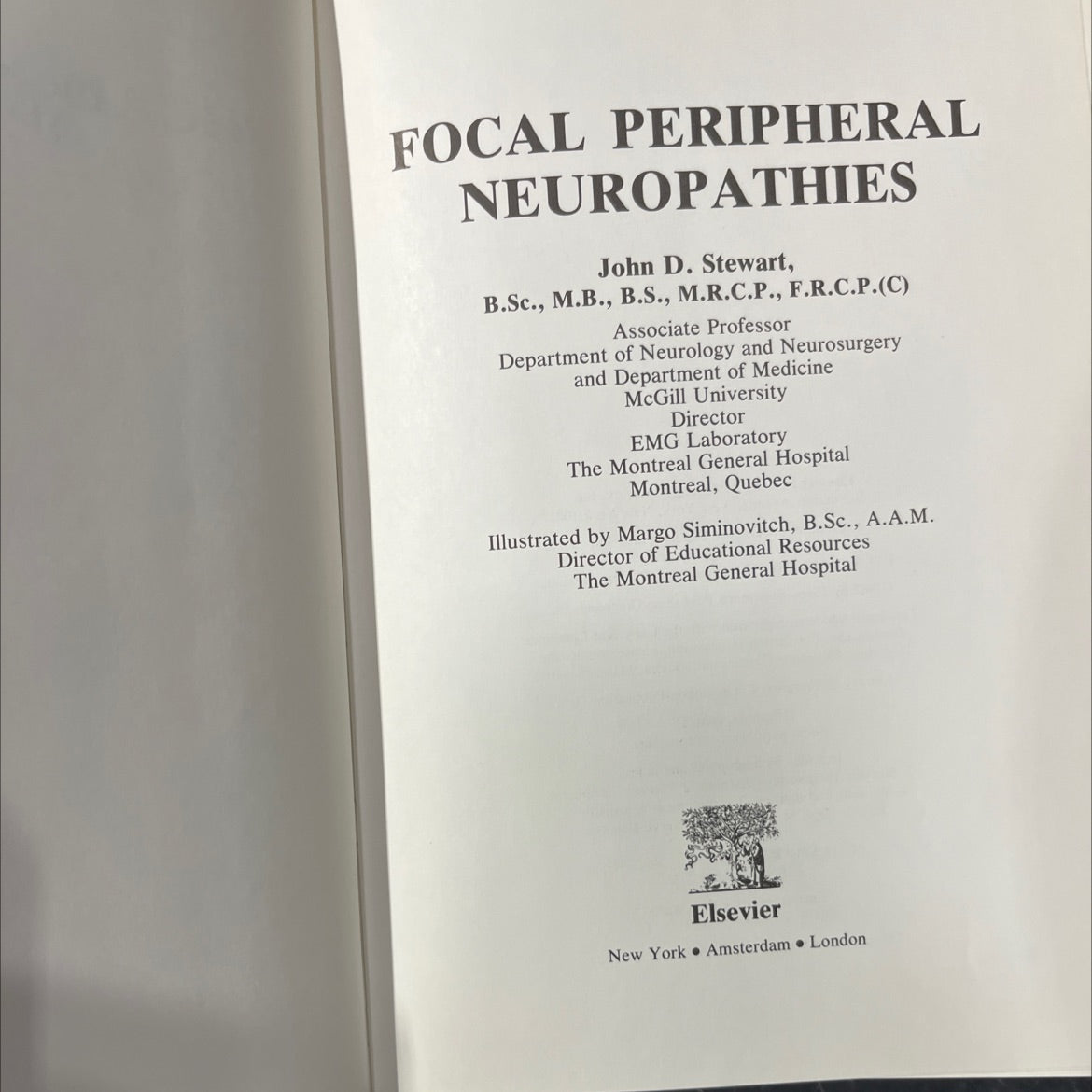 focal peripheral neuropathies book, by John D. Stewart, 1987 Hardcover image 2