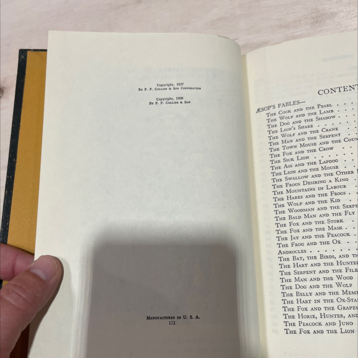 folk-lore and fable book, by aesop, grimm, andersen, 1937 Leather image 3
