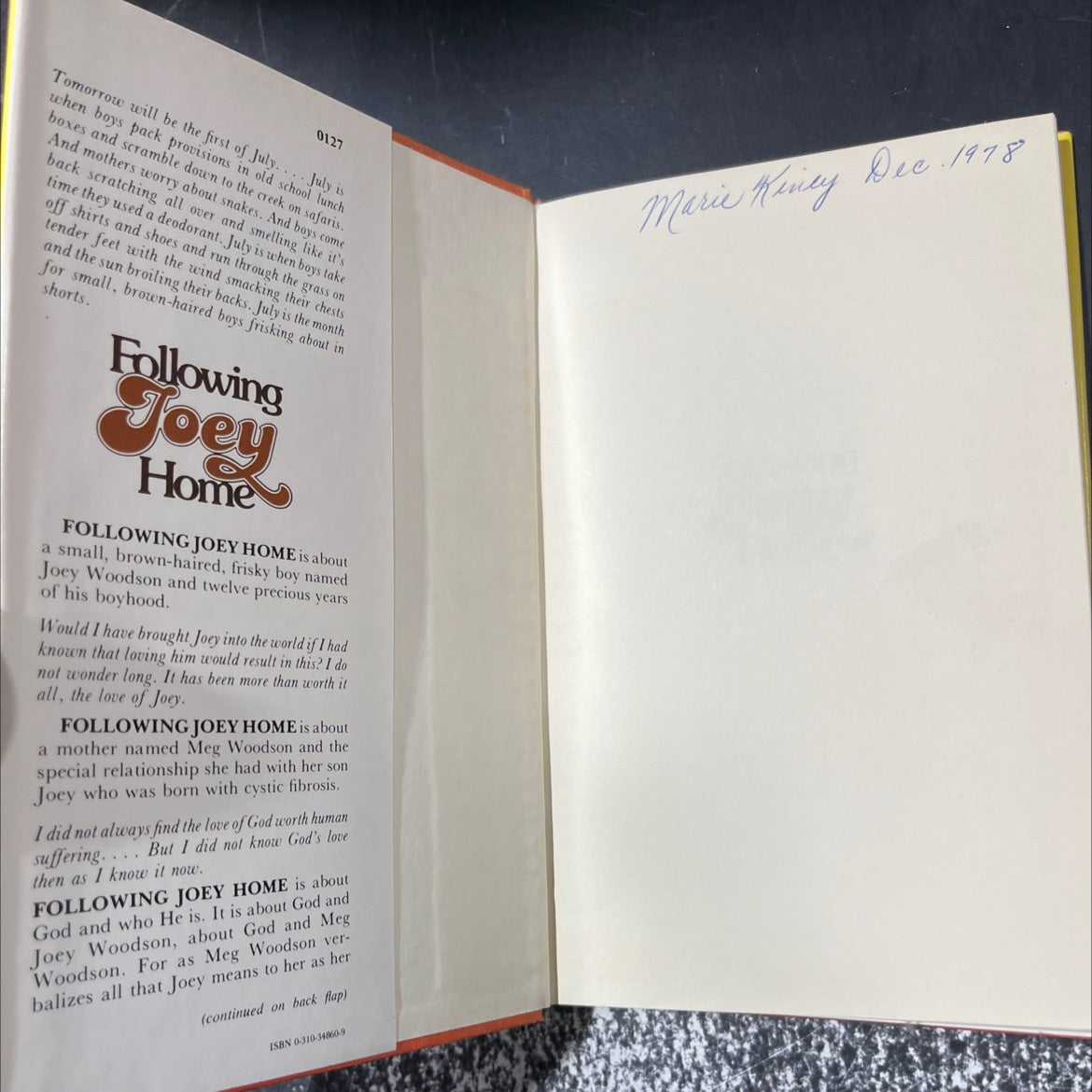 following joey home book, by Meg Woodson, 1978 Hardcover image 4