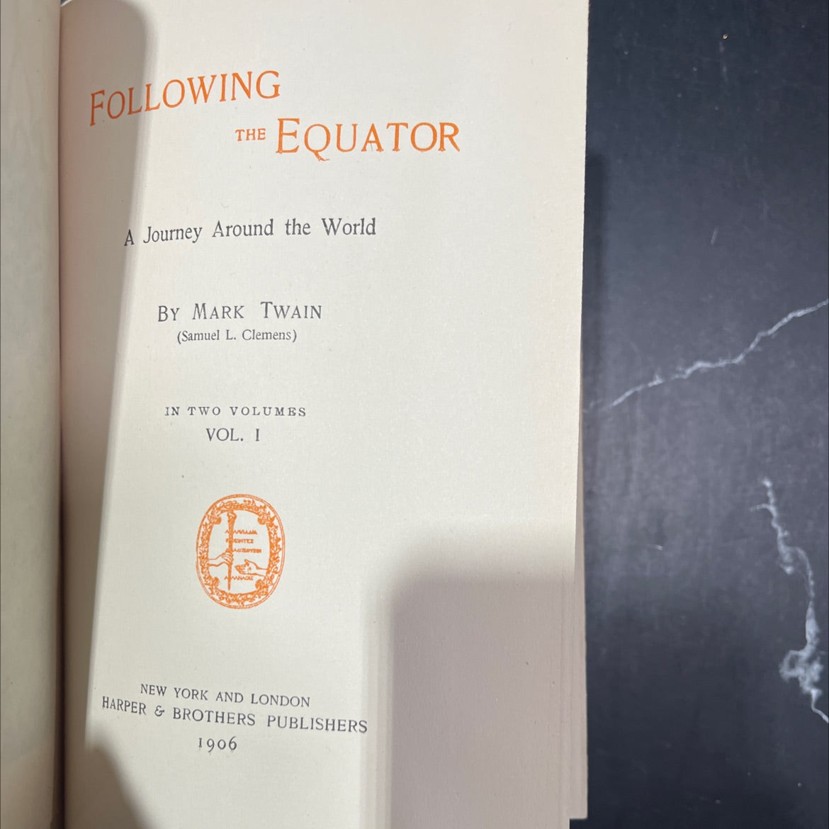 following the equator a journey around the world book, by mark twain, 1906 Hardcover image 2