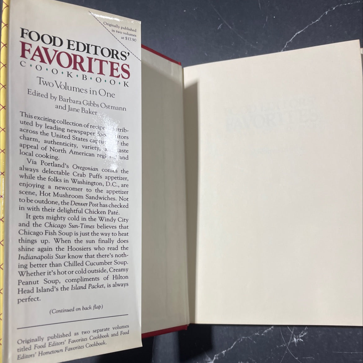 food editors' favorites cookbook book, by Barbara Gibbs Ostmann, Jane Baker, 1986 Hardcover image 4