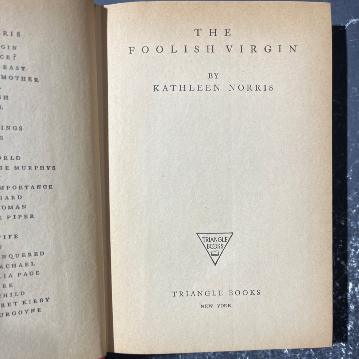 foolish virgin book, by kathleen norris, 1943 Hardcover image 2