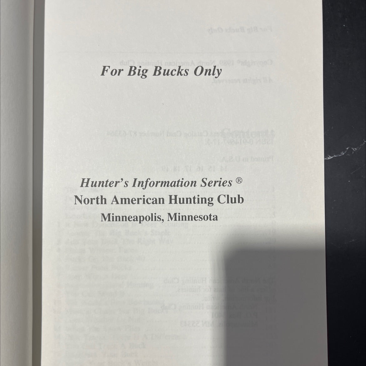 for big bucks only book, by unknown, 1989 Hardcover image 2