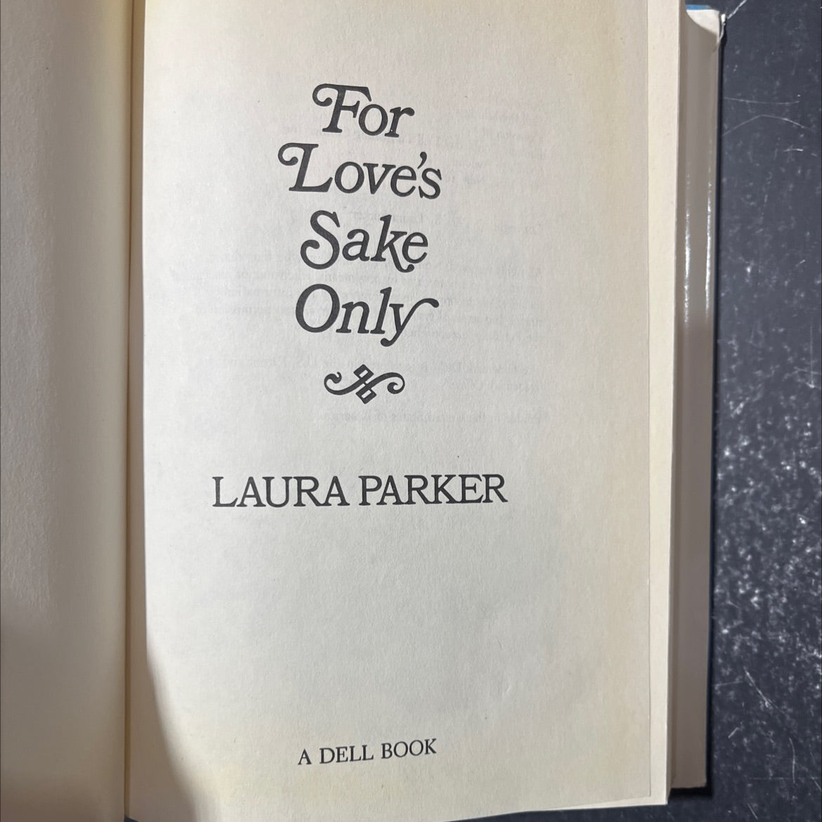 for love's sake only book, by laura parker, 1991 Hardcover image 2