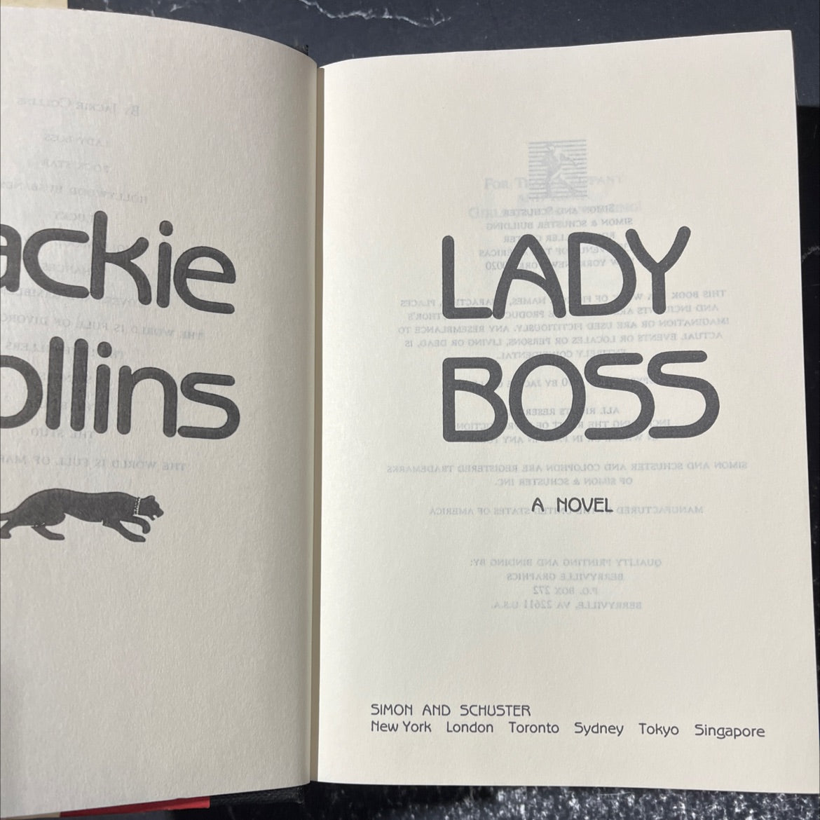 for the love of money book, by jackie collins, 1990 Hardcover image 2