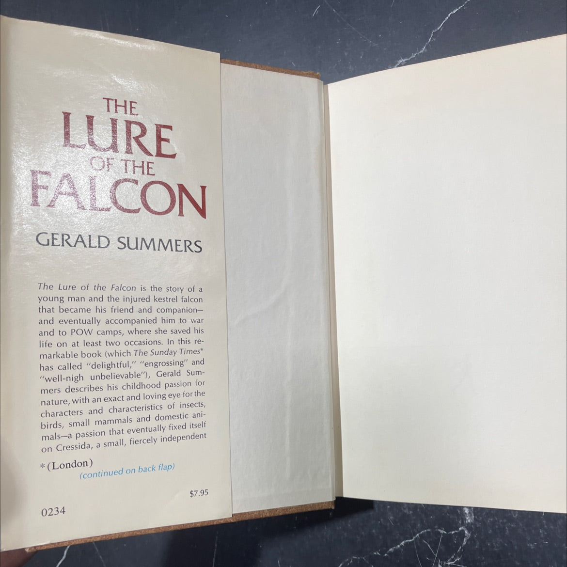 for the lure of the falcon book, by Gerald Summers, 1972 Hardcover image 4