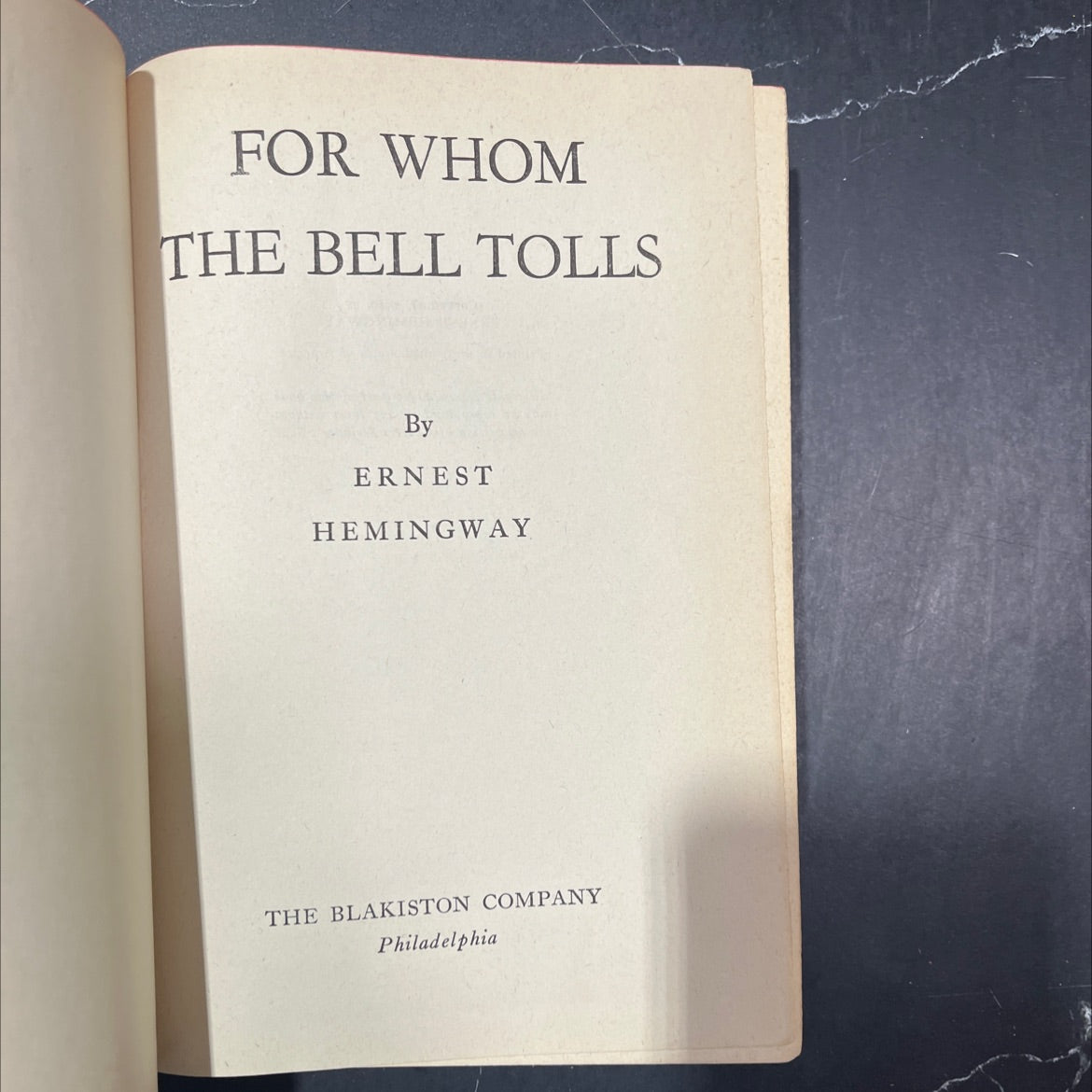 for whom the bell tolls book, by ernest hemingway, 1940 Hardcover image 2