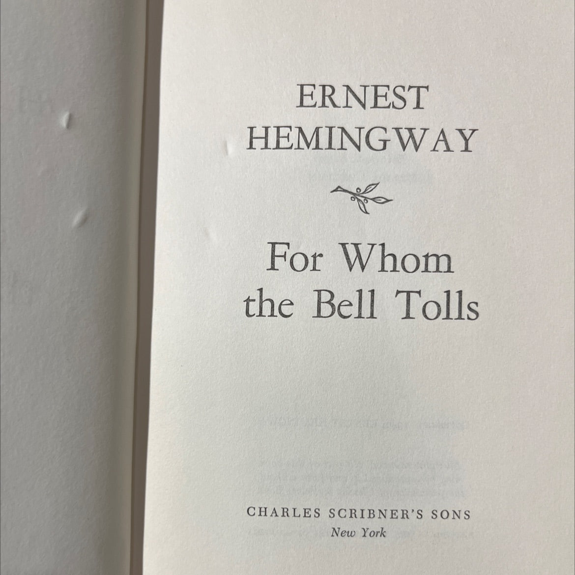 for whom the bell tolls book, by ernest hemingway, 1940 Hardcover image 2