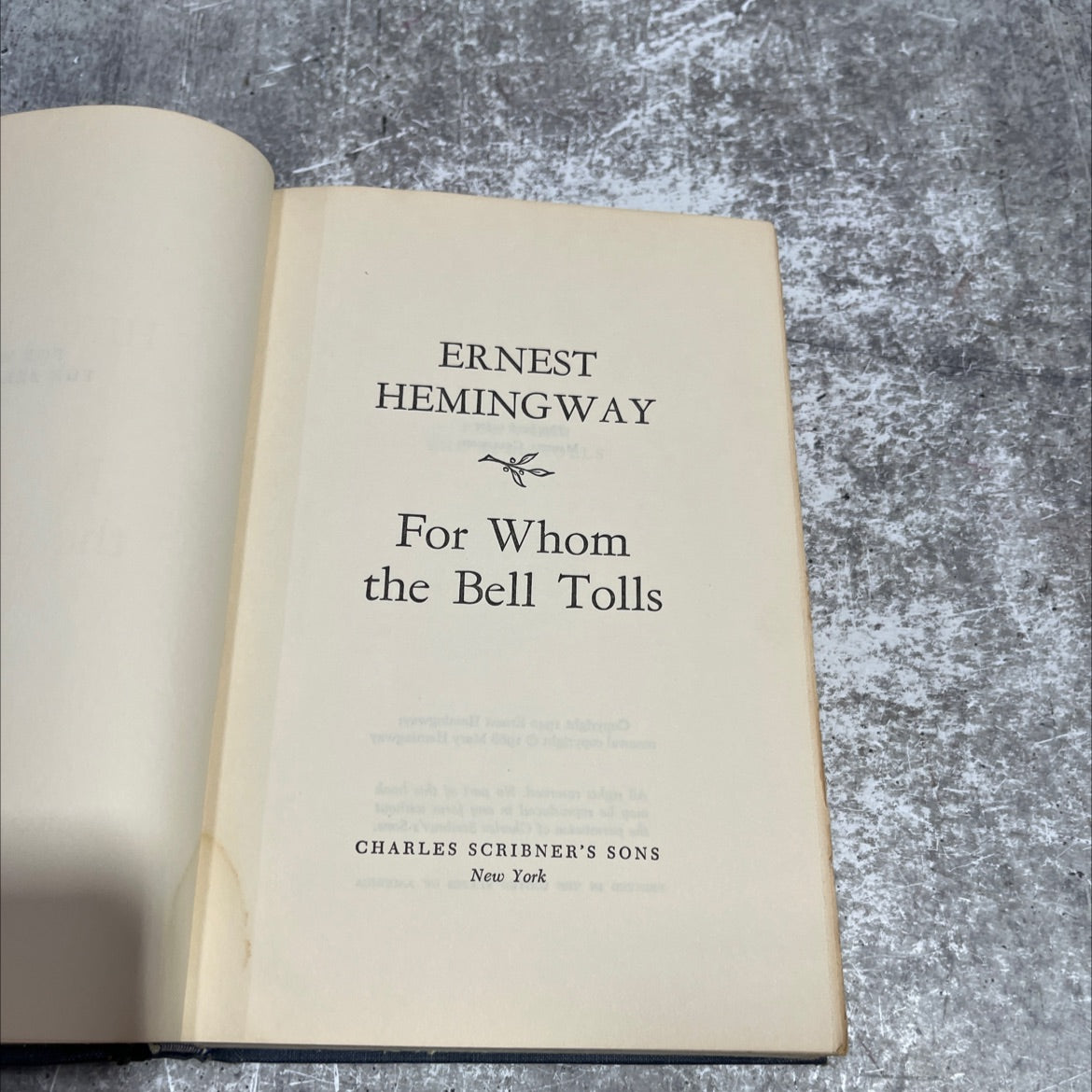 for whom the bell tolls book, by ernest hemingway, 1968 Hardcover image 2
