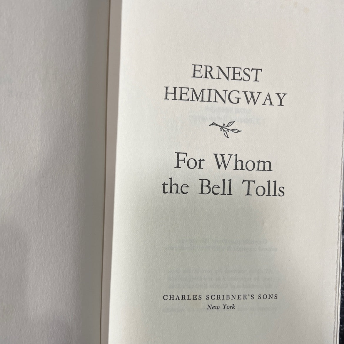 for whom the bell tolls book, by ernest hemingway, 1968 Hardcover image 2