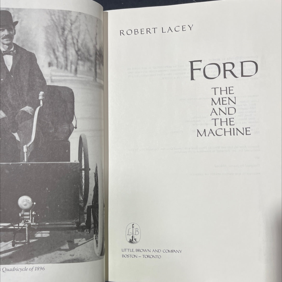 ford, the men and the machine book, by robert lacey, 1986 Hardcover image 2