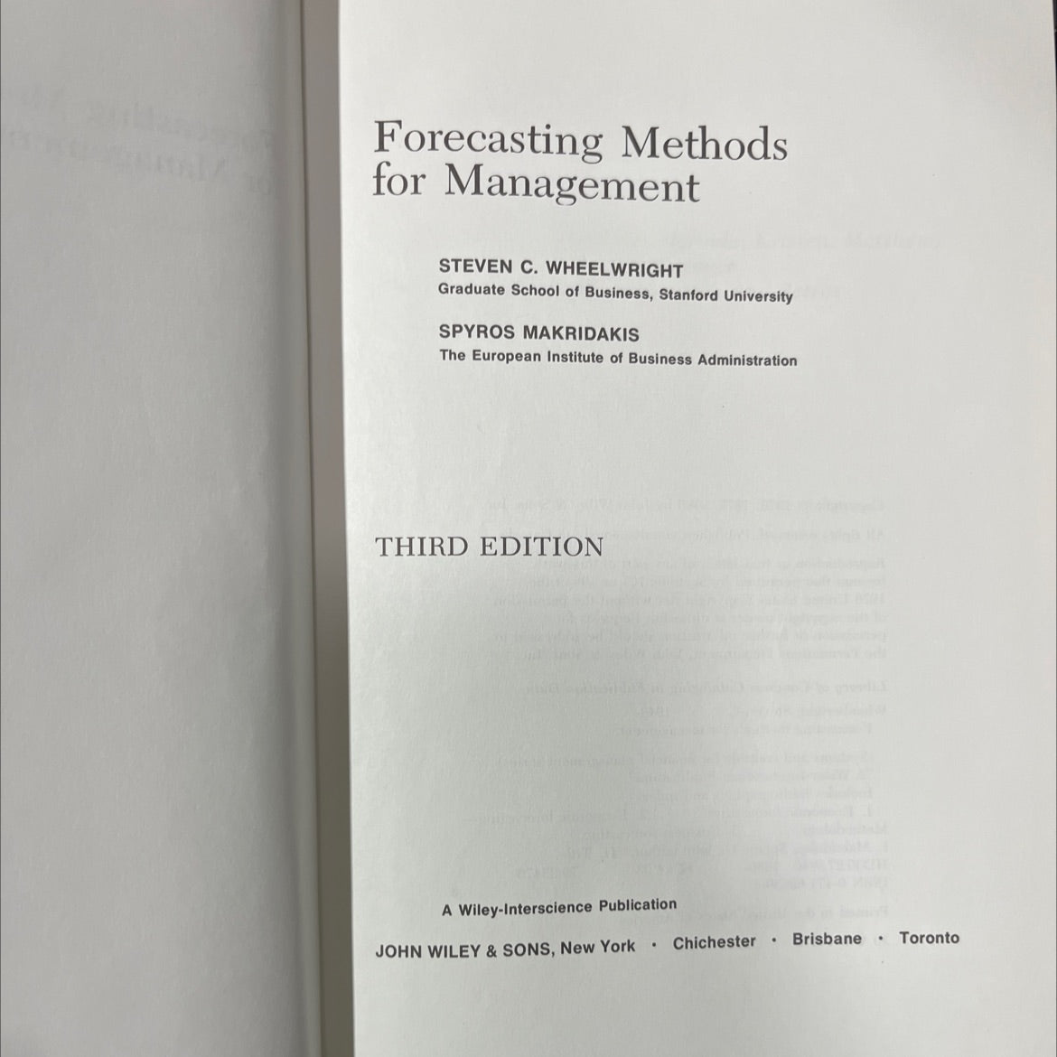 forecasting methods for management book, by steven c. wheelwright, spyros makridakis, 1980 Hardcover image 2