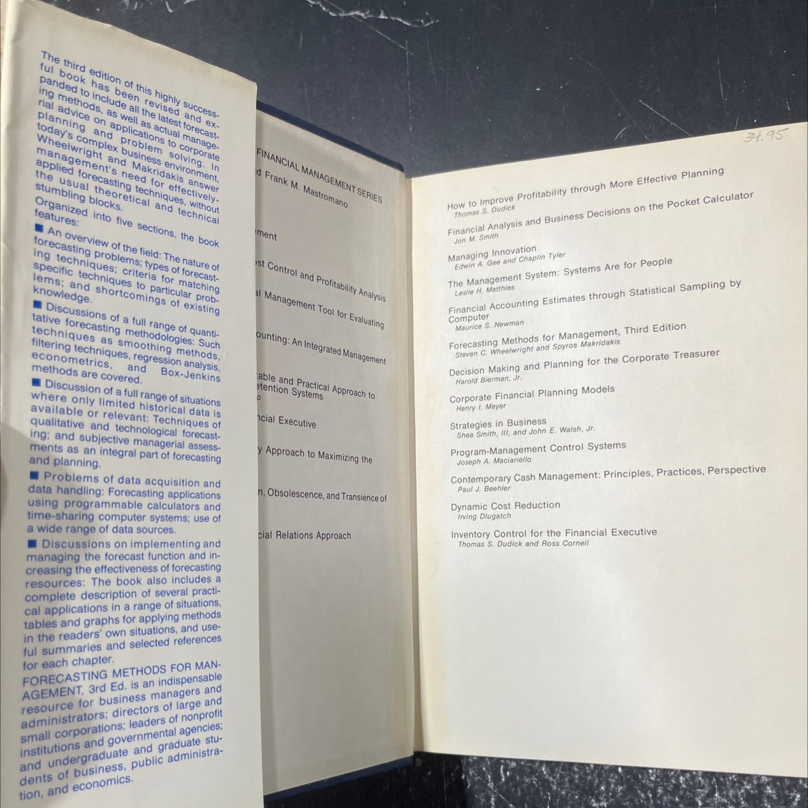 forecasting methods for management book, by steven c. wheelwright, spyros makridakis, 1980 Hardcover image 4