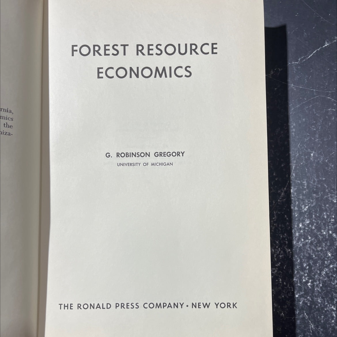forest resource economics book, by g. robinson gregory, 1972 Hardcover image 2