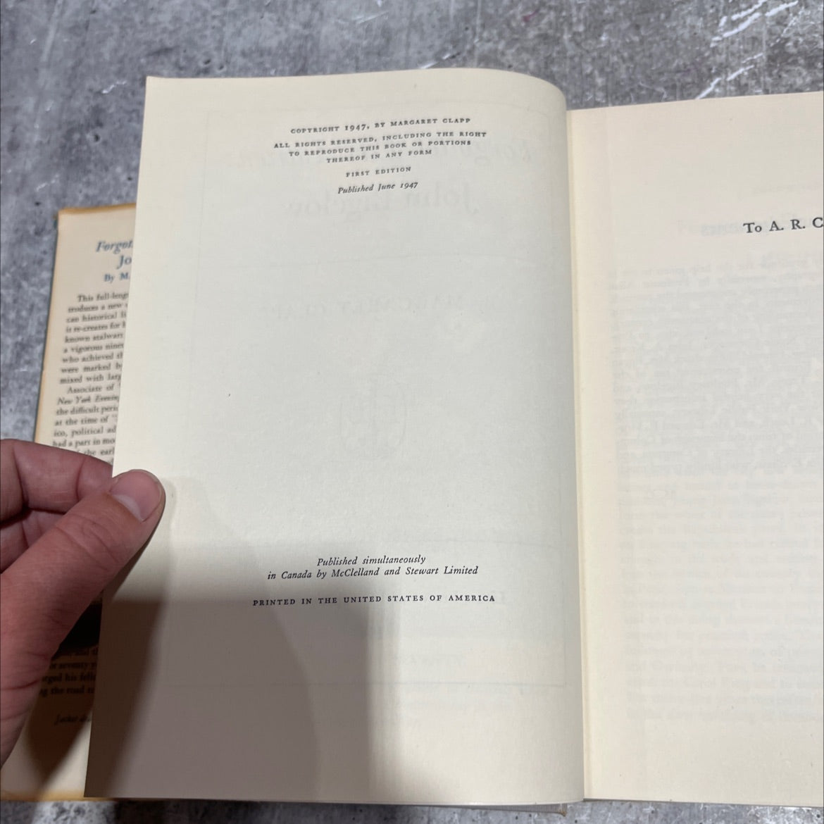 forgotten first citizen: john bigelow book, by margaret clapp, 1947 Hardcover image 3