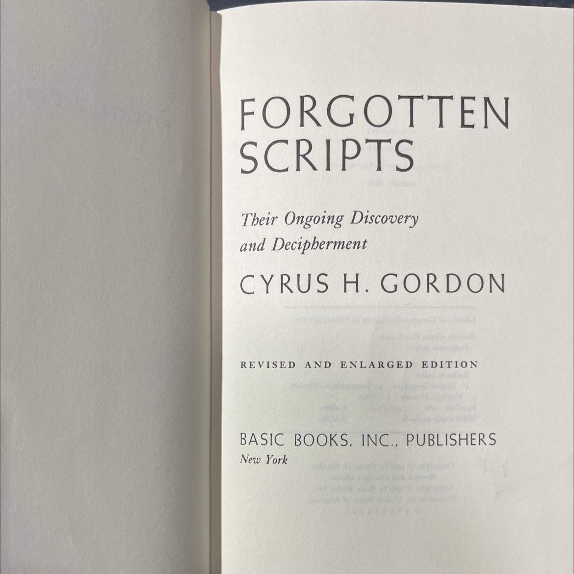 forgotten scripts their ongoing discovery and decipherment book, by cyrus h. gordon, 1982 Hardcover image 2