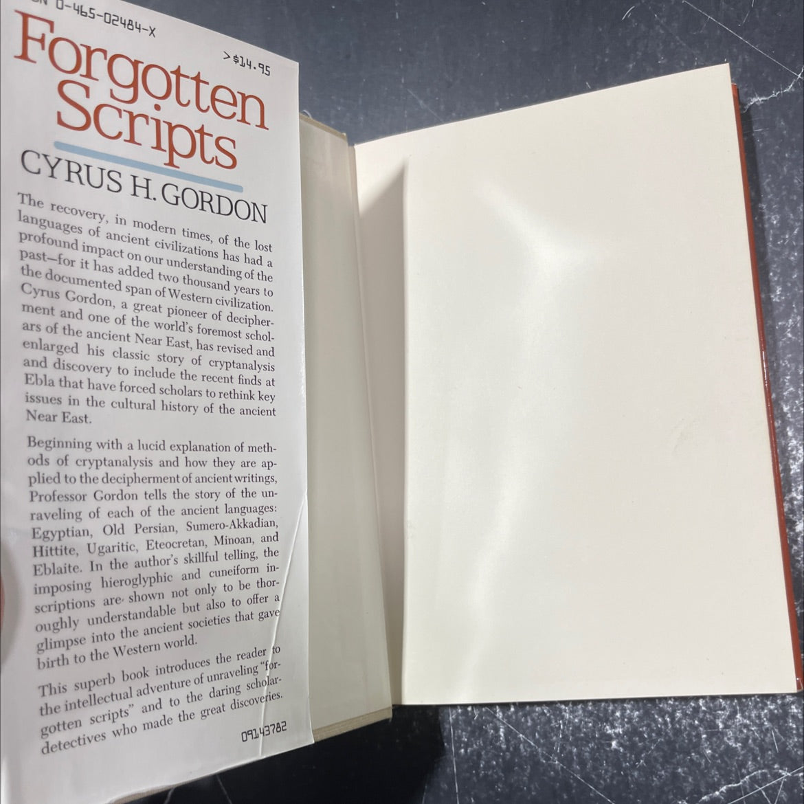 forgotten scripts their ongoing discovery and decipherment book, by cyrus h. gordon, 1982 Hardcover image 4