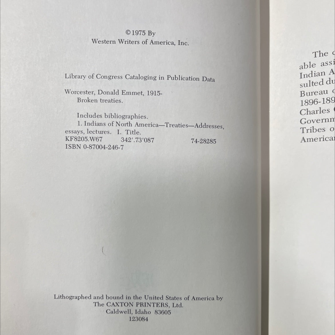 forked tongues and broken treaties book, by donald e. worcester, 1975 Hardcover image 3