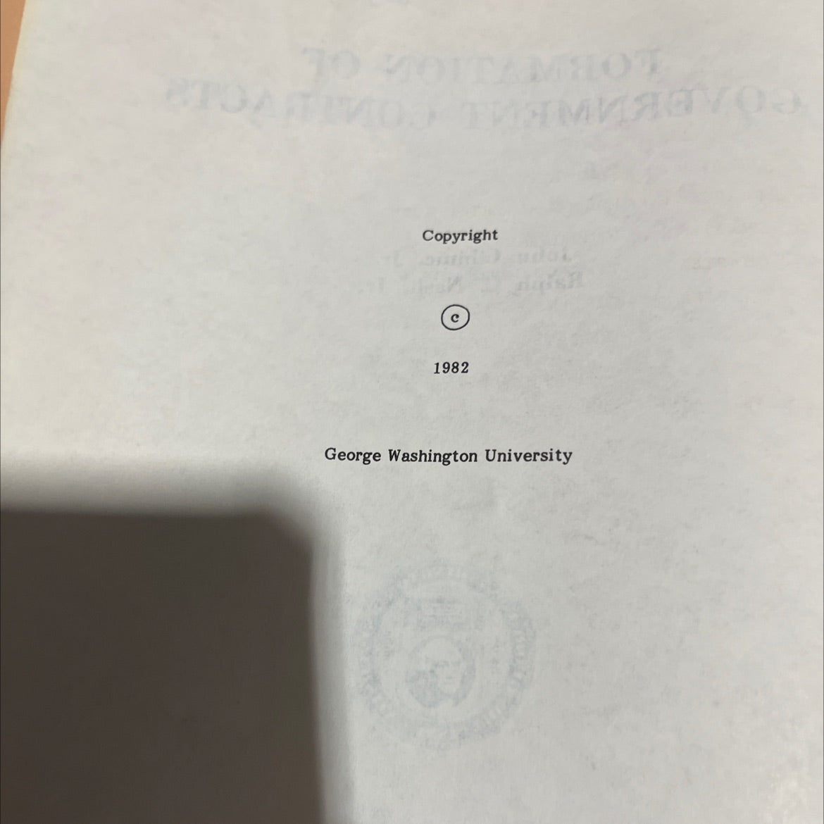 formation of government contracts book, by John Cibinic, Jr., Ralph C. Nash, Jr., 1982 Paperback image 3