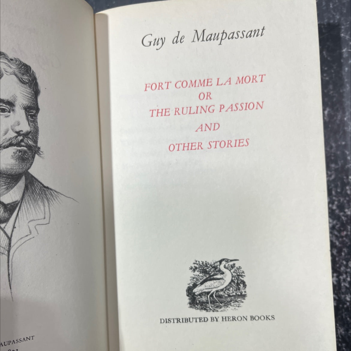 fort comme la mort or the ruling passion and other stories book, by Guy de Maupassant, 1970 Hardcover image 2