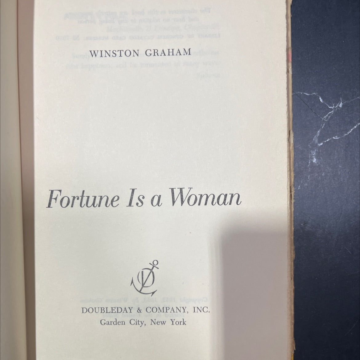 fortune is a woman book, by winston graham, 1953 Hardcover image 2