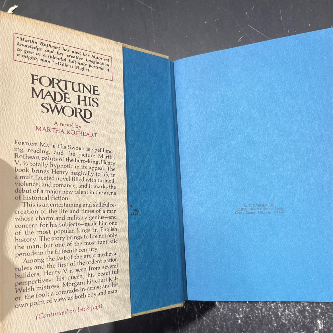 fortune made his sword book, by Martha Rofheart, 1972 Hardcover image 4
