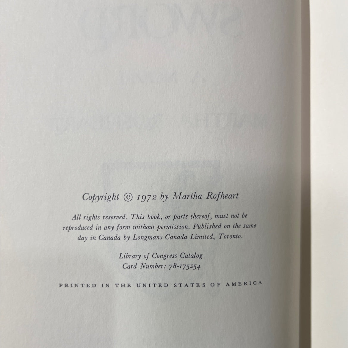 fortune made his sword book, by Martha Rofheart, 1972 Hardcover image 3