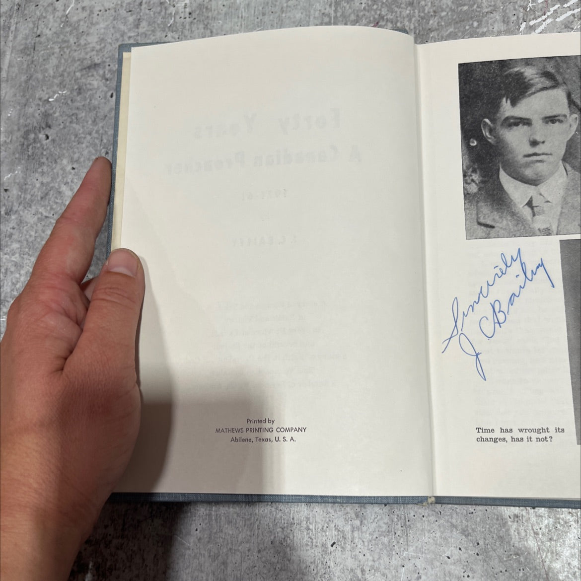 SIGNED forty years a canadian preacher book, by j. c. bailey, 1961 Hardcover image 3