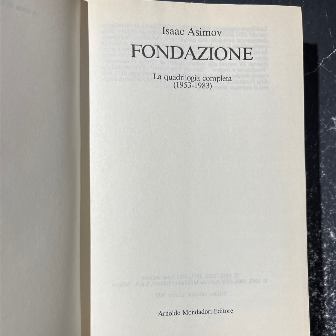 foundation book, by isaac asimov, 1983 Hardcover image 2