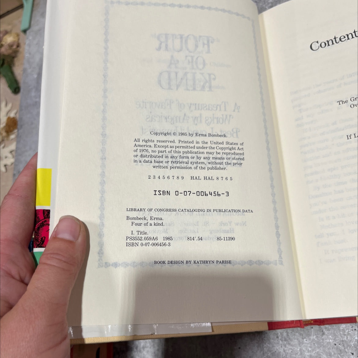 four of a kind book, by erma bombeck, 1985 Hardcover image 3