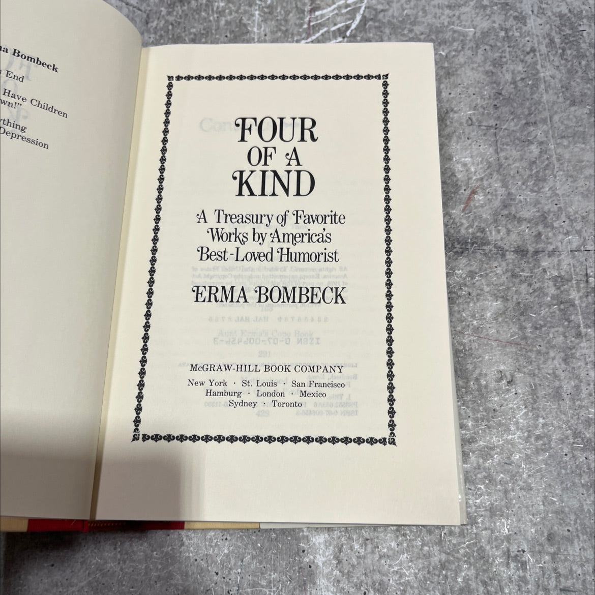 four of a kind book, by erma bombeck, 1985 Hardcover image 2