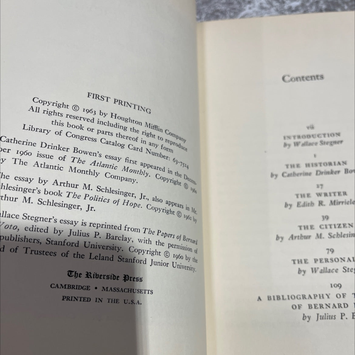 four portraits and one subject: bernard devoto book, by various, 1963 Hardcover image 3