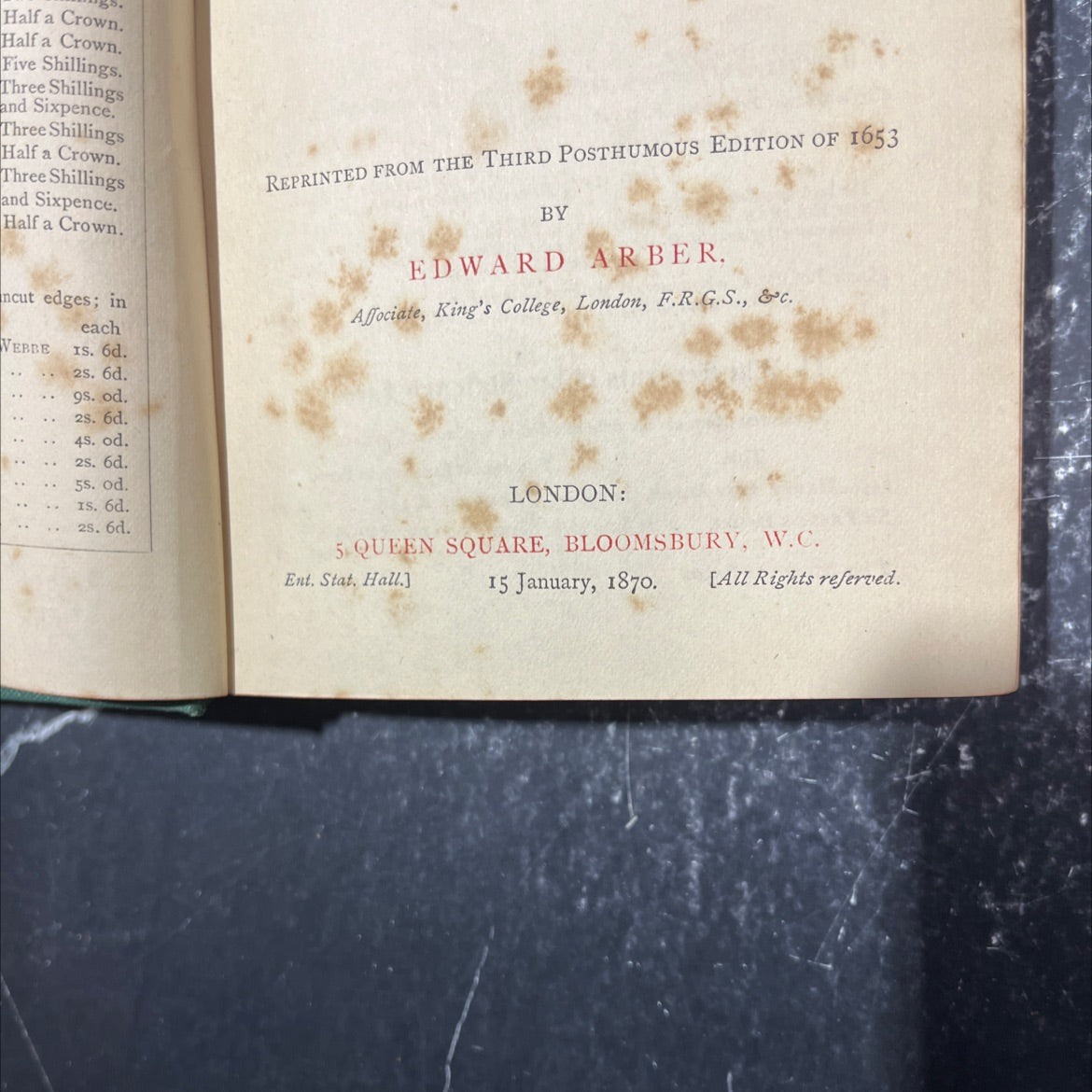 fragmenta regalia book, by sir robert naunton, 1653 Hardcover image 3