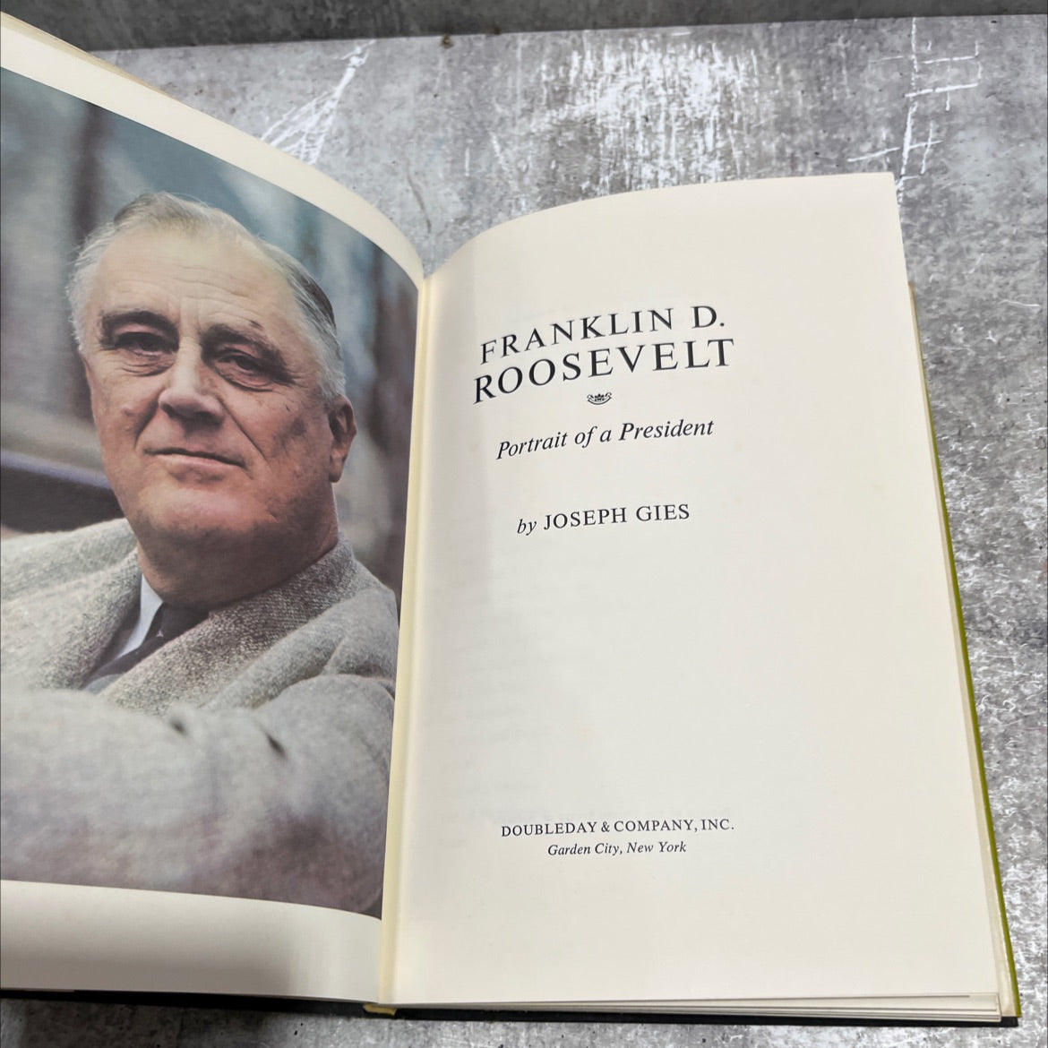 franklin d. roosevelt: portrait of a president book, by joseph gies, 1971 Hardcover image 2