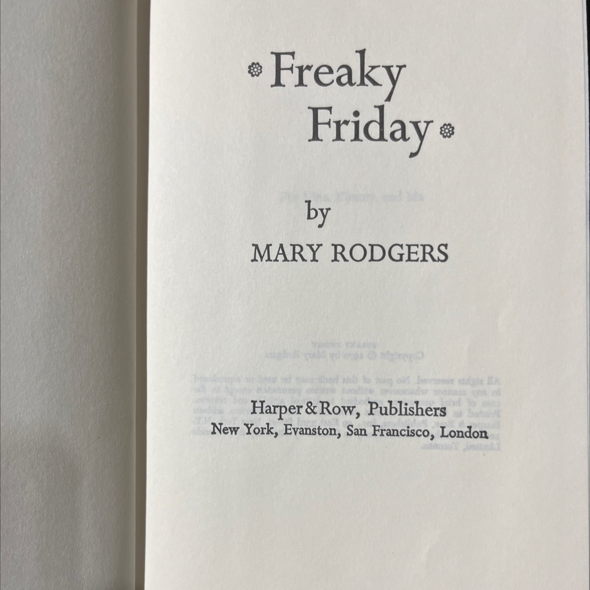 freaky friday book, by mary rodgers, 1972 Hardcover image 2