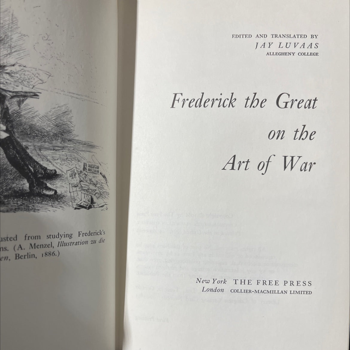 frederick the great on the art of war book, by jay luvaas, 1966 Hardcover image 2