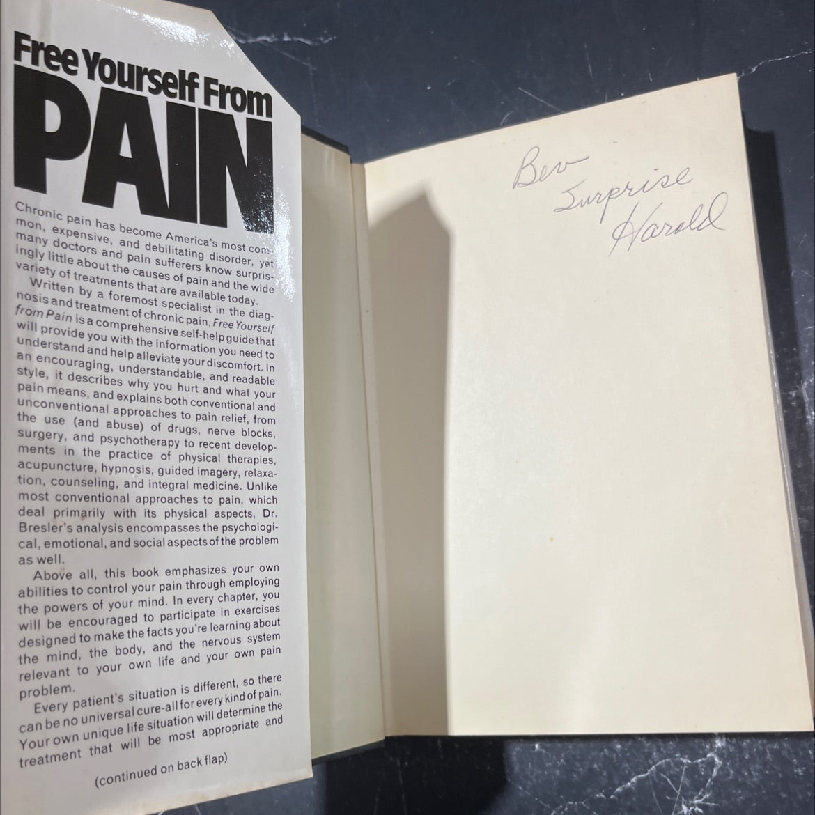 free yourself from pain book, by David E. Bresler, 1979 Hardcover image 4