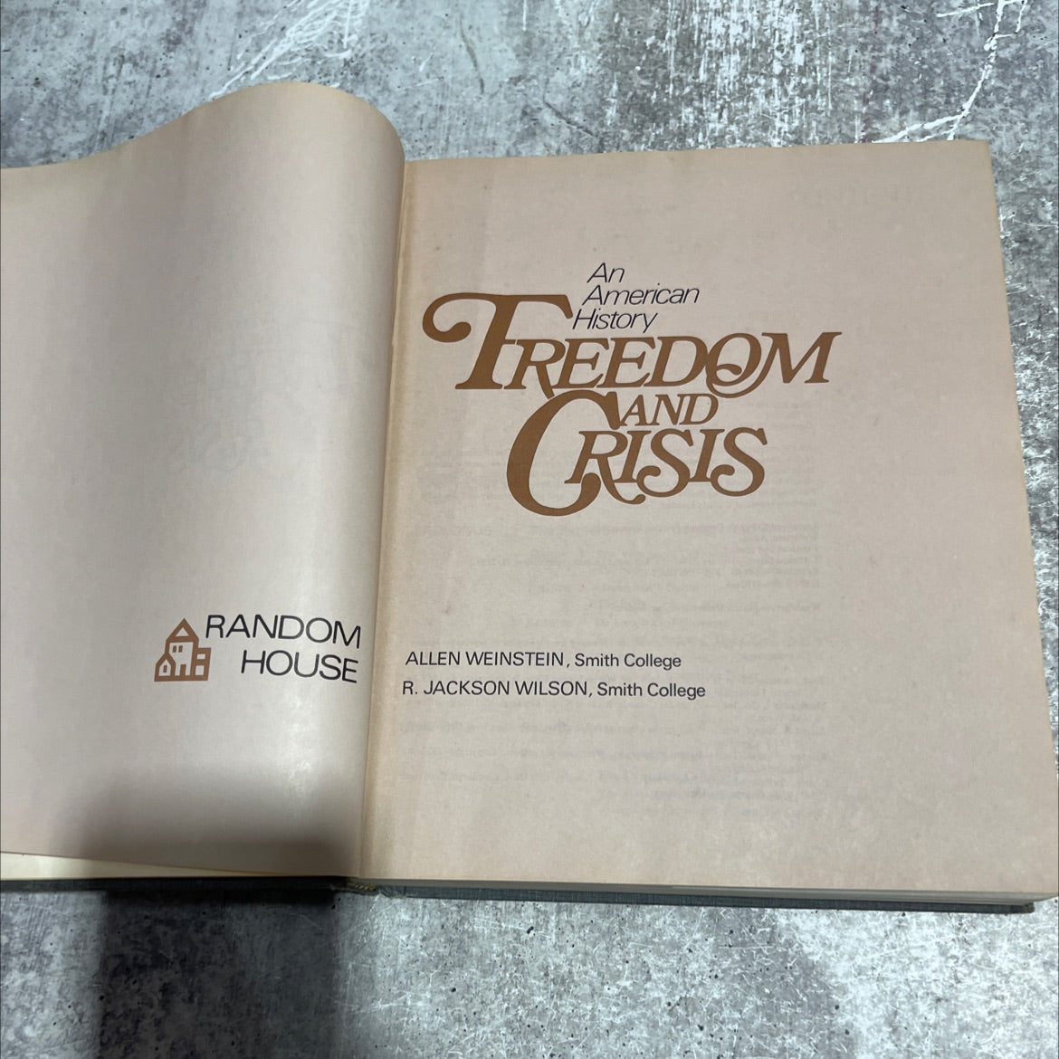 freedom and crisis book, by allen weinstein, r. jackson wilson, 1974 Hardcover image 2