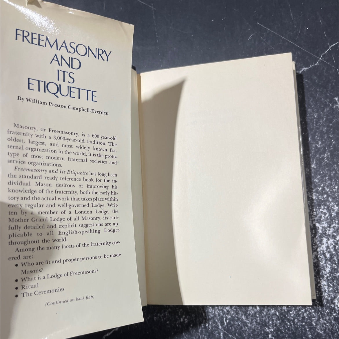 freemasonry and its etiquette book, by william preston campbell-everden, 1978 Hardcover image 4