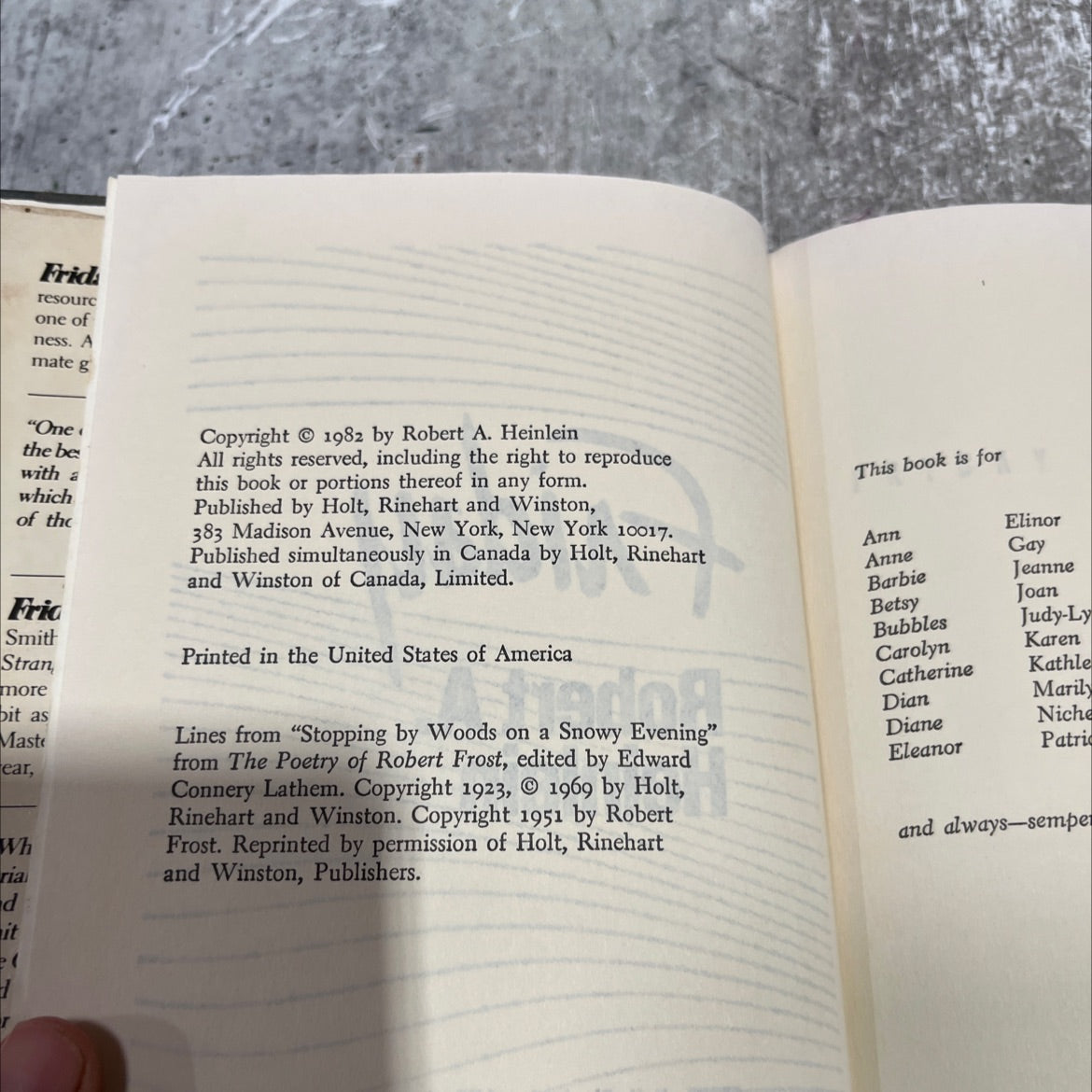 friday book, by Robert A. Heinlein, 1982 Hardcover image 3