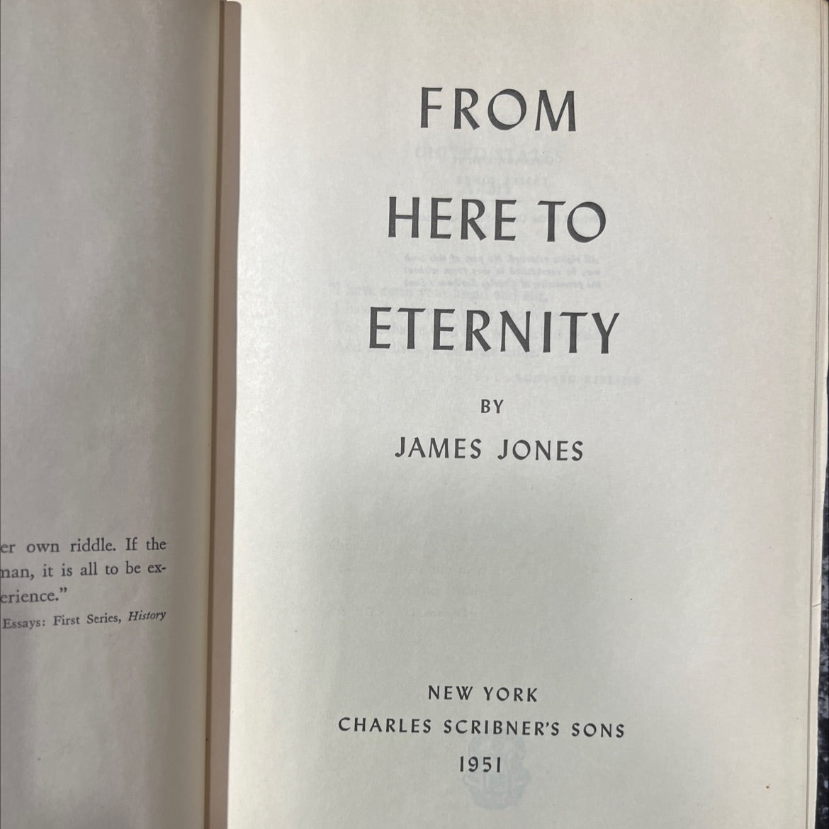 from here to eternity book, by james jones, 1951 Hardcover image 2